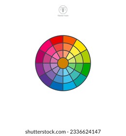 Color Wheel icon symbol vector illustration isolated on white background