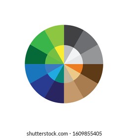 Color wheel icon vector logo template