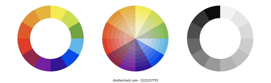 Color wheel illustration. Color palette in circle. Color wheel gradation. Multi coloured circle. Stock vector illustration