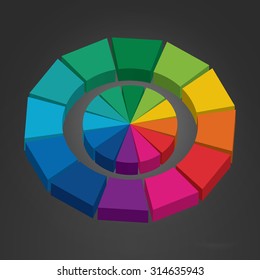 Color wheel isolated on gray background
