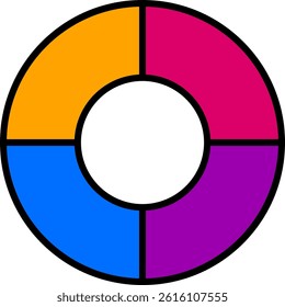 Color Wheel Line Filled Vector Icon Design