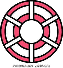 Color Wheel Line Filled Vector Icon Design