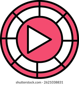 Color Wheel Line Filled Vector Icon Design