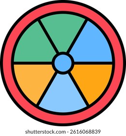 Color Wheel Line Vector Icon Design