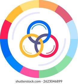 Color wheel Line vector Icon Design