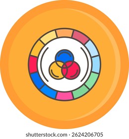 Color wheel Line vector Icon Design
