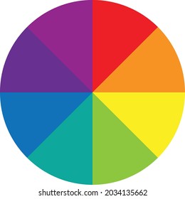 Color Wheel on the white background. Color Circle Picker sign. Flat vector Icon for drawing, painting apps and websites.