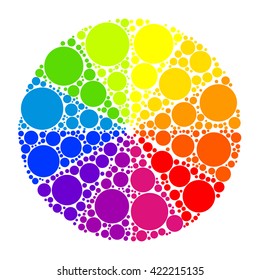 Color wheel palette or color circle isolated. The physical representation of color transitions and HSB.