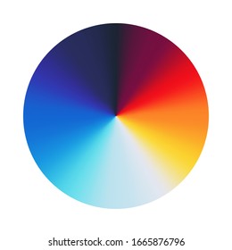 Color wheel palette. RGB, RYB, CYMK system. Color harmony. Vector Illustration.