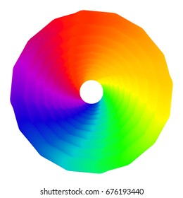 Color wheel palette vector illustration on white background. Spectrum of red, orange, yellow, green, blue and violet. Rainbow colours guide for publishing, print industry, designer tools.