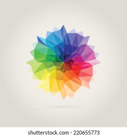 Color Wheel Polygon In Beige Background