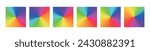 Color wheel with radial gradient, the rainbow spectrum in circular palette square background. Flat vector illustration isolated on white background.
