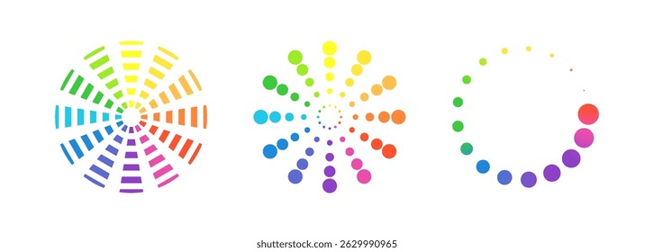 Color wheel. Set of different color circles. Infographic element round shape.