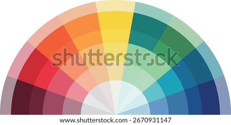 Color wheel set with gradient shades vector illustration