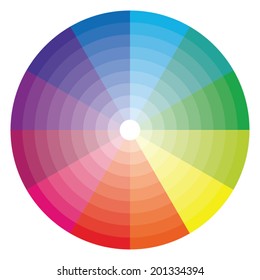 Color Wheel With Shade Of Color