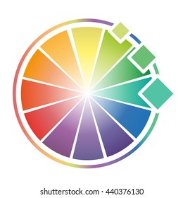 Color wheel with three analogous colors