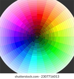 Color wheel with tonal variations by sectors.