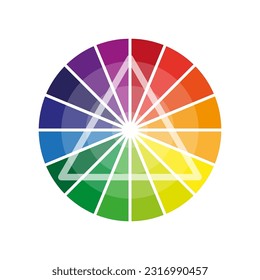 Color wheel with the transition to white in the middle. stock image.