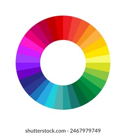 Color wheel vector. Bright gradient ring. Vibrant spectrum icon. Colorful design illustration