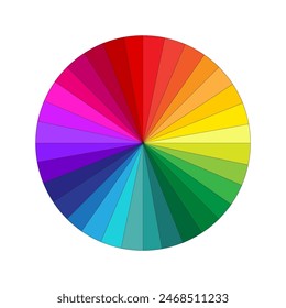 Color wheel vector. Bright gradient circle. Vibrant spectrum icon. Colorful design illustration.