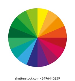 Color wheel vector. Circular color spectrum. Multicolored segments. Rainbow palette chart.