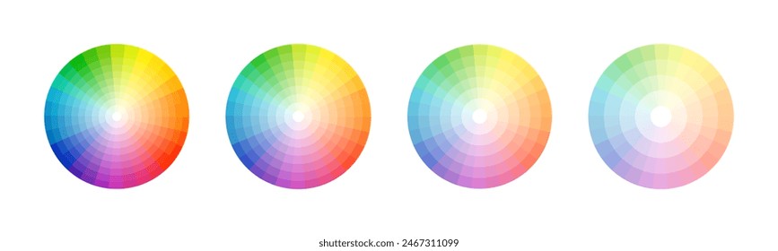 Color wheel vector collection. Colors combinations template.