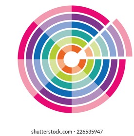 Color wheel. Vector illustration guide.