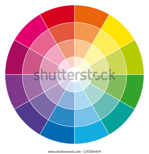 Color wheel. Vector\
illustration guide.