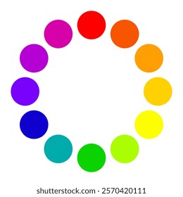 Color wheel vector set. Color grade wheel round sign. Color wheel guide chart. colors spectrum palette chart. basic colors cycle diagram. Infographic rainbow palette element. Vector illustration.