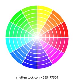 Color wheel vector template isolated on white background.