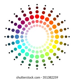 Color Wheel Vector Template Isolated On White Background.