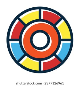 Color Wheel Vector Thick Line Filled Dark Colors Icons For Personal And Commercial Use.
