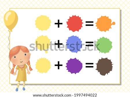 Color Wheel Worksheet - Red Blue Yellow color : for kids