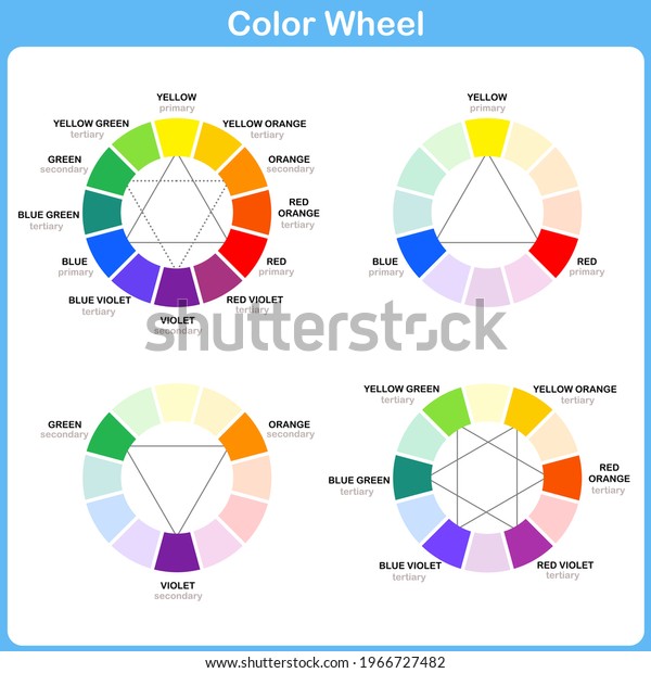 Color Wheel Worksheet - Red Blue Yellow color - worksheet for education.