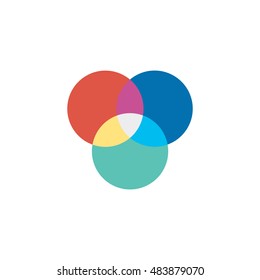 Color wheels icon in flat color style. Vector illustration.