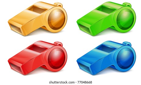Color whistle isolated on white background vector illustration