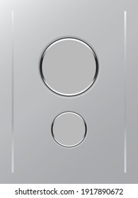 Color white button icon on gray color background