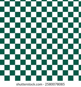 Color white and green squares in a checkerboard pattern. Abstract background..Checkerboard, chessboard, seamless pattern.