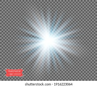 The color is white with light blue transparent rays. Vector illustration overlay template.