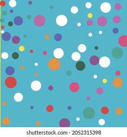 Color White Pastel Red Pink Print. Orange Indigo Green Turquoise Blue Wallpaper. Rainbow Play Dark Circles Children Colorful Textile. Yellow Purple Polka Dots Kids Multicolor Design Pic.