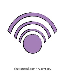 color wifi symbol to connection in the digital web