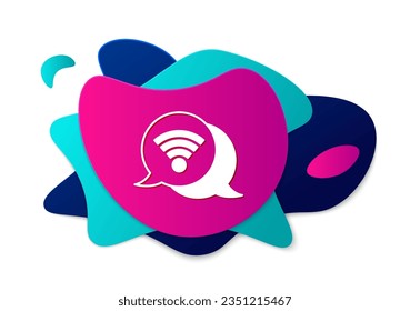Color Wi-Fi wireless internet network symbol icon isolated on white background. Abstract banner with liquid shapes. Vector