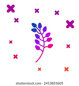 Color Willow leaf icon isolated on white background. Gradient random dynamic shapes. Vector Illustration