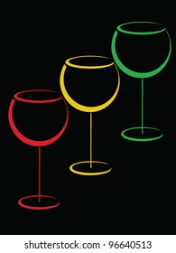 Color wineglasses