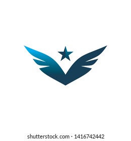 color wing star logo design