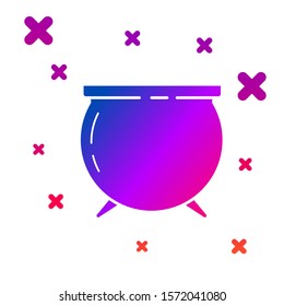 Color Witch cauldron icon isolated on white background. Happy Saint Patricks day. Gradient random dynamic shapes. Vector Illustration