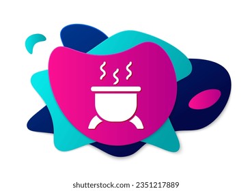 Color Witch cauldron icon isolated on white background. Happy Halloween party. Abstract banner with liquid shapes. Vector