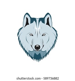 Color wolf head logo, icon - vector illustration