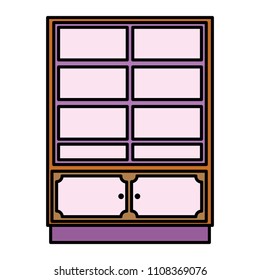 color wood bookcase interior object design