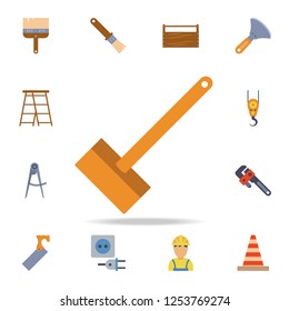 color wooden hammer icon. Detailed set of color construction tools. Premium graphic design. One of the collection icons for websites, web design, mobile app
